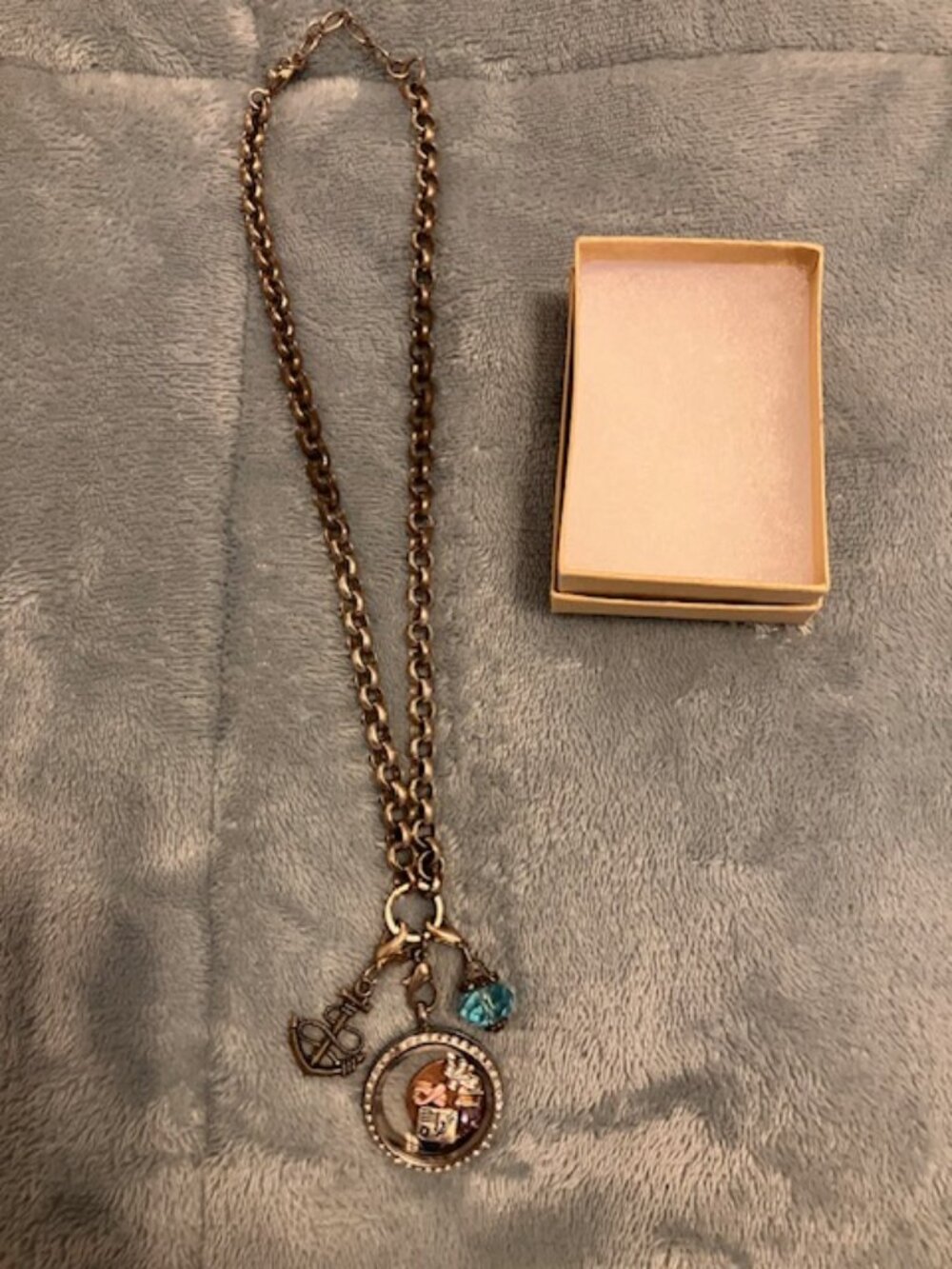 Origami Owl  Charm Locket Necklace With Multiple Charms